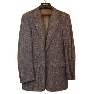 Stanley Blacker Tweed Blazer 44 Men Brown Harris Academy Award Clothes Los Angel